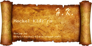 Heckel Klára névjegykártya